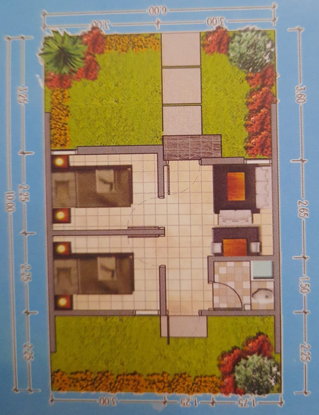foto denah rumah tipe 28/60 Blok L 2023 perumahan Mutiara Puri Harmoni Extension