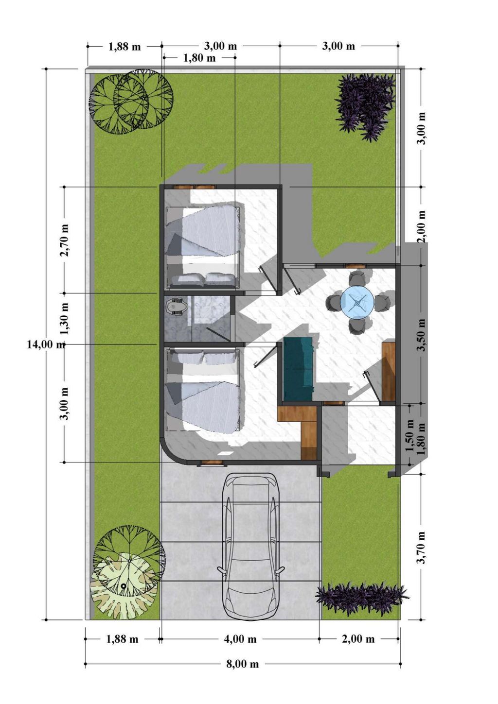 foto denah rumah tipe 36/112 perumahan GRIYA FATIH RESIDENCE