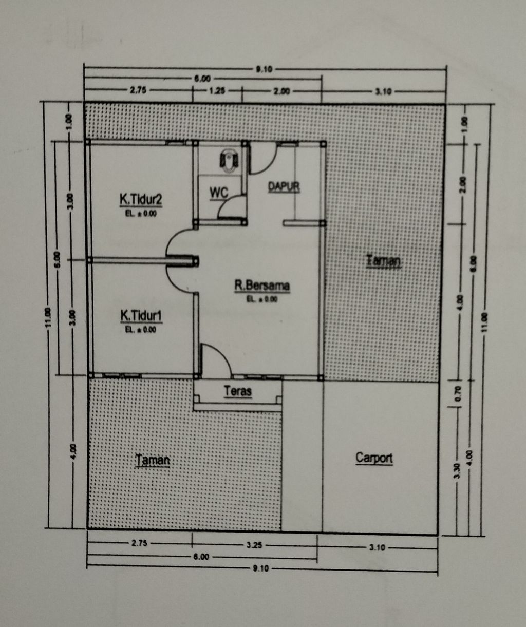 foto denah rumah tipe 36 perumahan YUMNA RESIDENCE