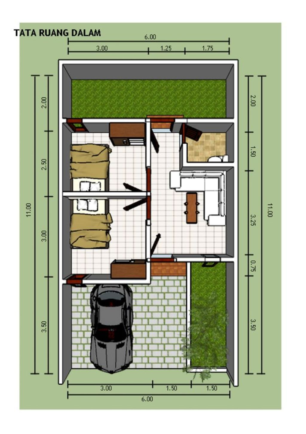 foto denah rumah tipe 32/66 perumahan KETAPANG INDAH GRESIK (KIG)