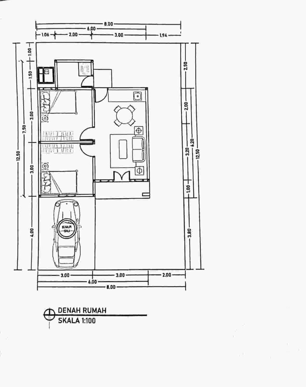 foto denah rumah tipe 36 perumahan BAHAR ASRI
