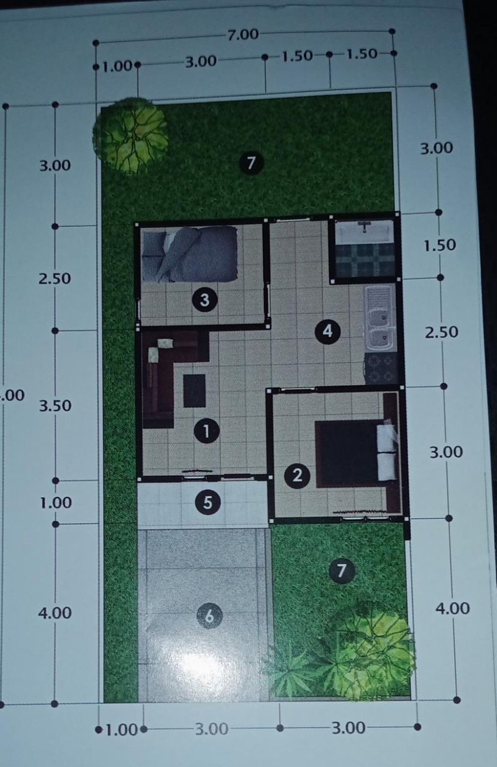 foto denah rumah tipe 36/98 perumahan Dompak Indah Residence