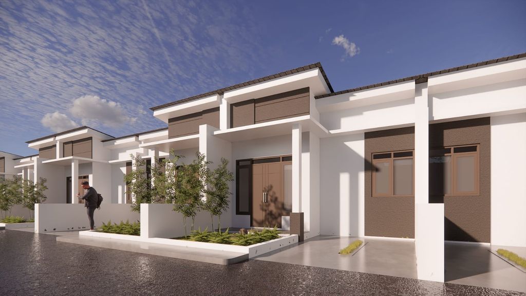 foto tampak rumah tipe 36 perumahan FARALAND CITY