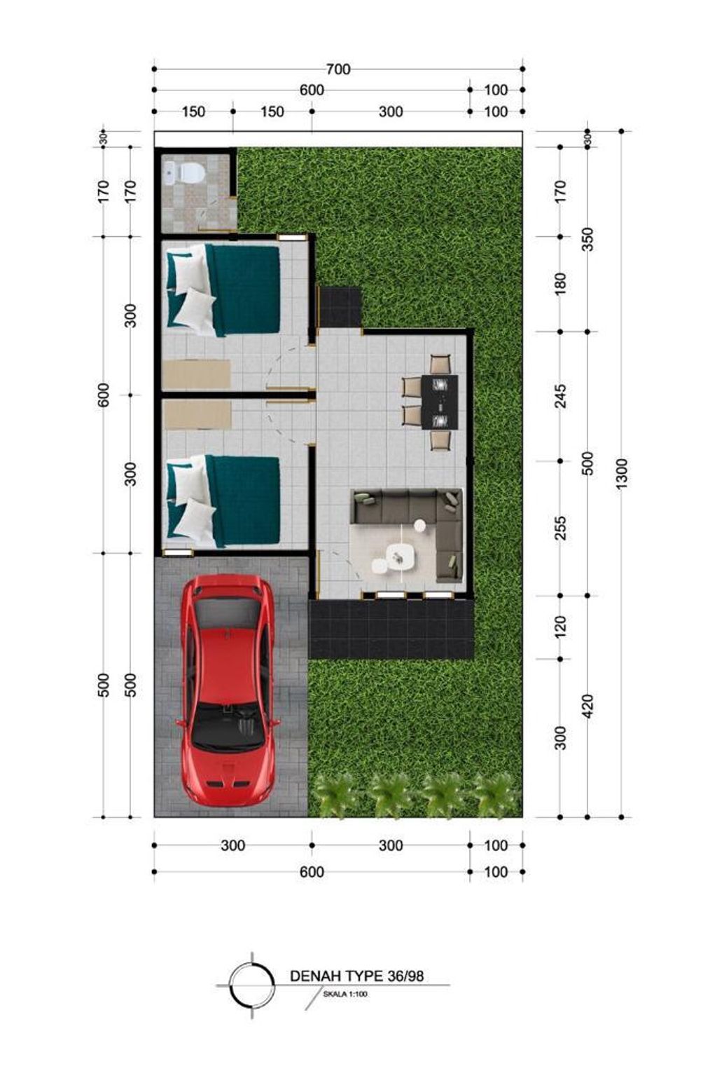 foto denah rumah tipe 36 perumahan GREEN ANUGERAH REGENCY 2
