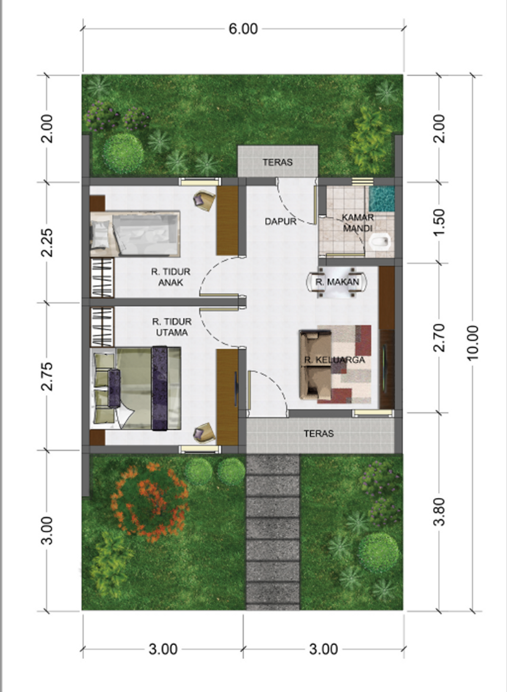 foto denah rumah tipe Subsidi perumahan GRAND MAJA RESIDENCE TAHAP 3