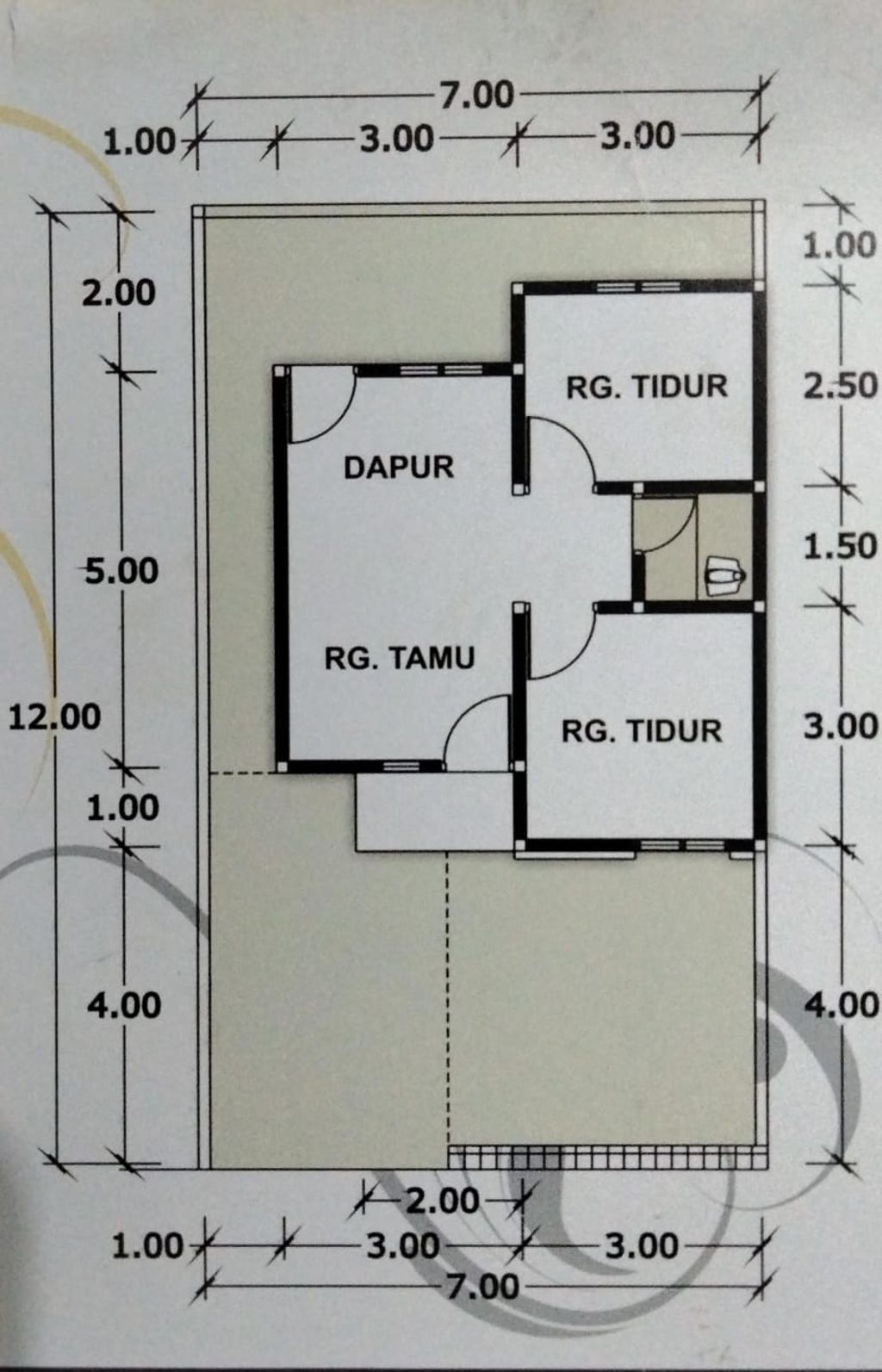 foto denah rumah tipe 36 perumahan Kenangan jaya 6