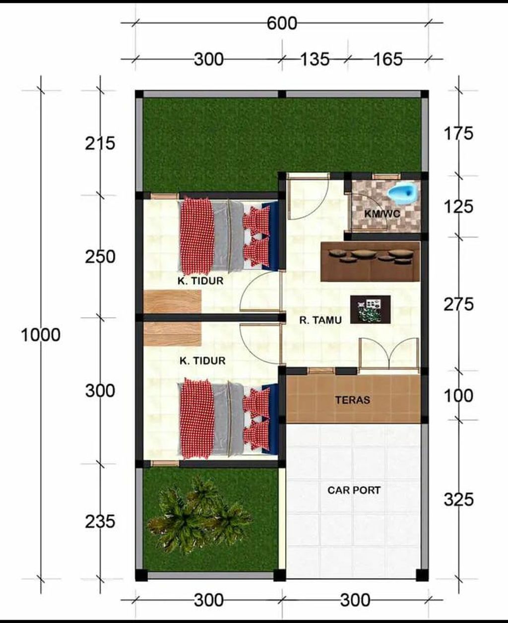 foto denah rumah tipe 30/60 perumahan REYHAN RESIDENCE GALANGPENGAMPON 2