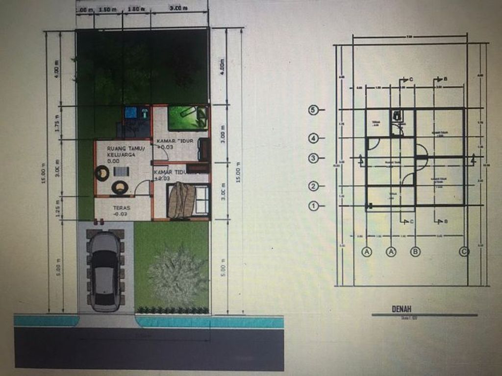 foto denah rumah tipe 36/120 perumahan Bumi Ajee City 2