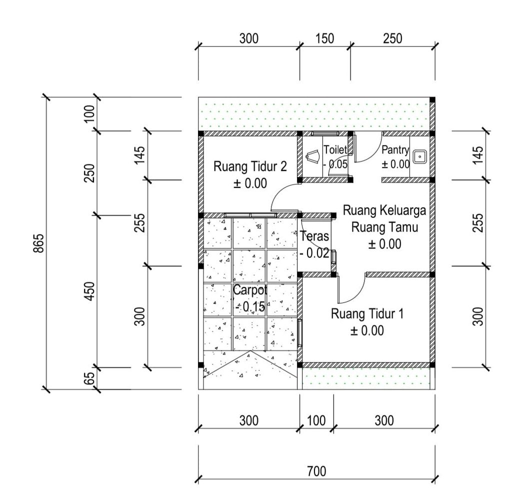 foto denah rumah tipe 36/60 perumahan D'First Wiradinata