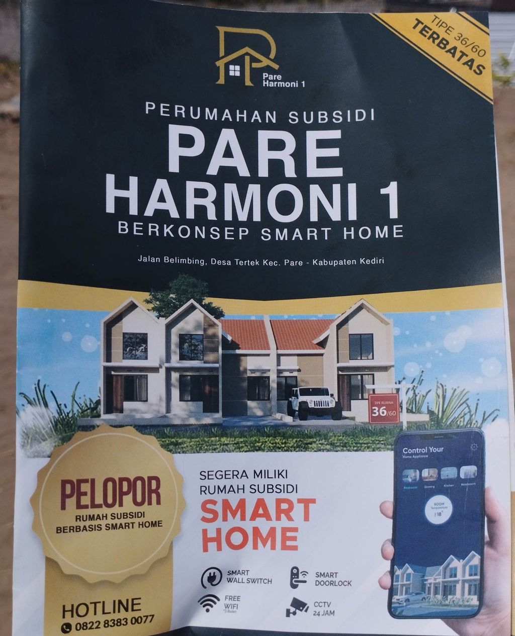 foto posisi tengah perumahan Pare Harmoni 1