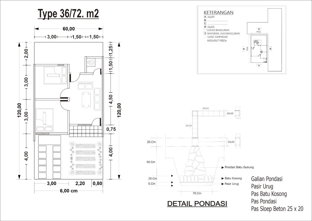 foto denah rumah tipe 36 perumahan KAYANA RESIDENCE
