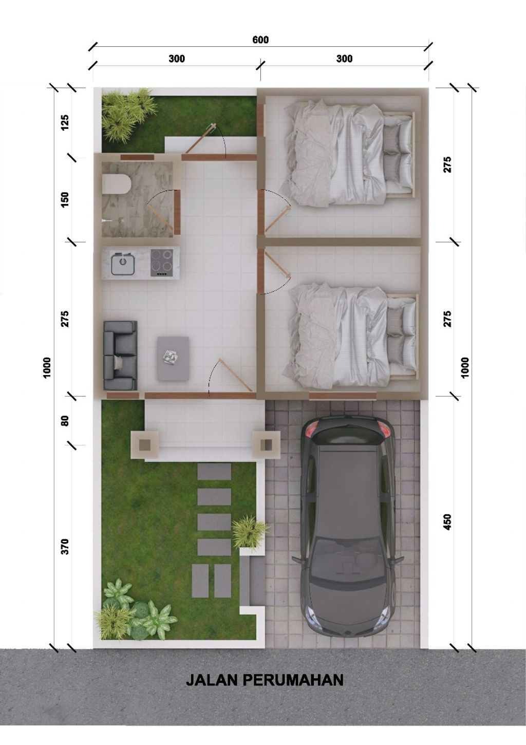 foto denah rumah tipe 30/70 FLPP 2023 perumahan GRIYA SUPUTRA RESIDENCE