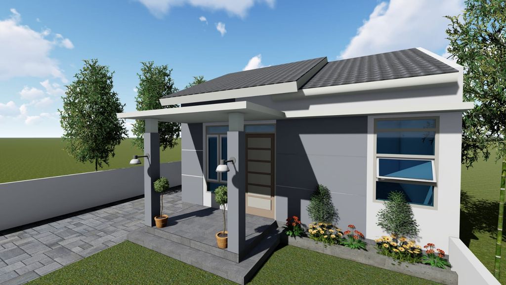 foto tampak rumah tipe 36 Bersubsidi perumahan HANATA RESIDENCE