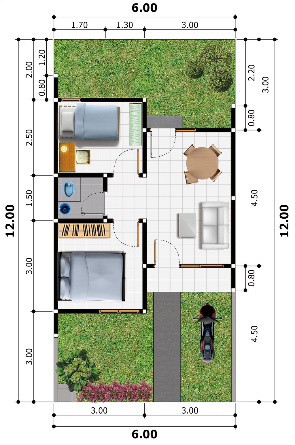 foto denah rumah tipe 36 perumahan GRHA MANDIRI 5