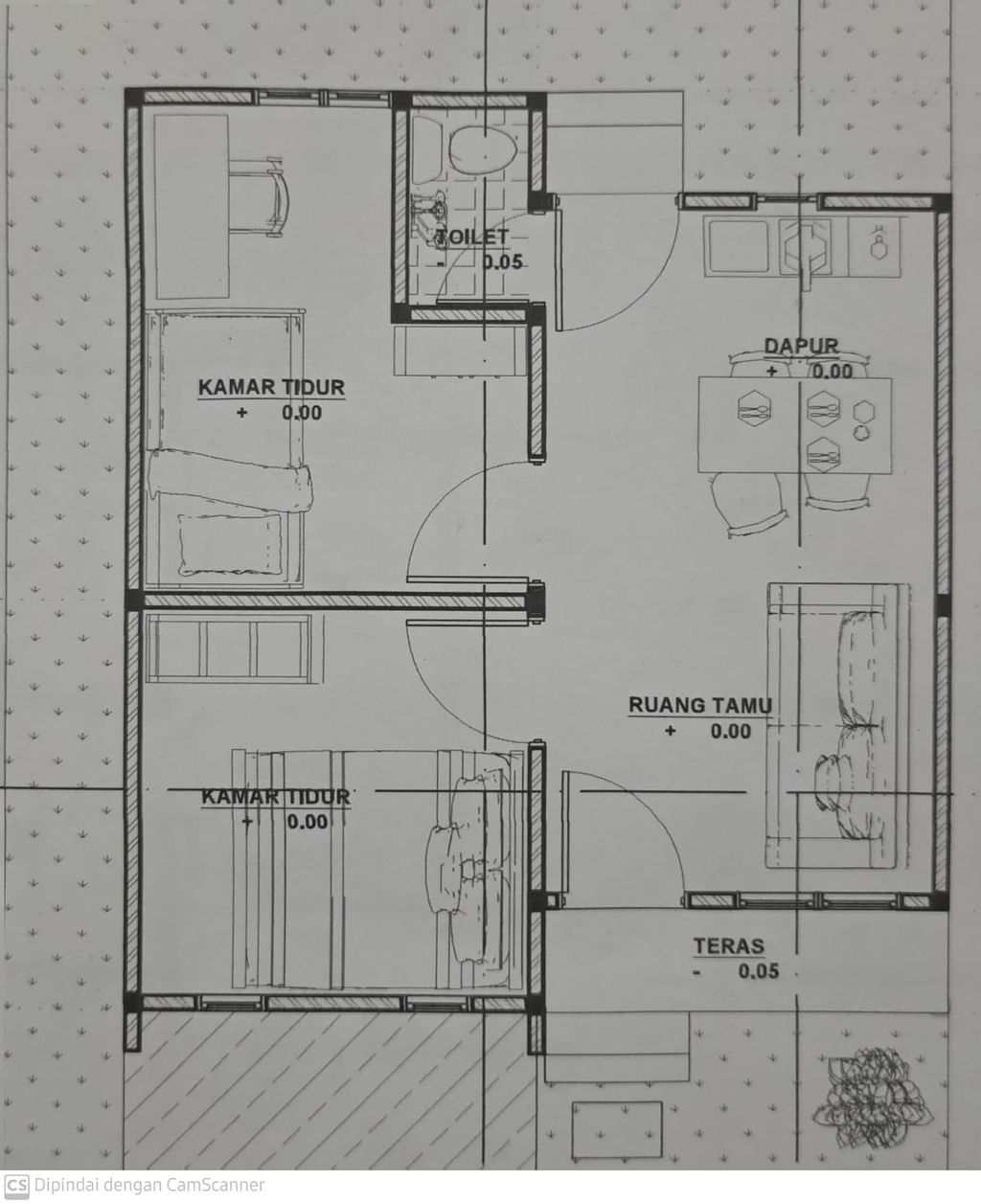 foto denah rumah tipe 36 subsidi perumahan ASIK JAYA RESIDENCE II