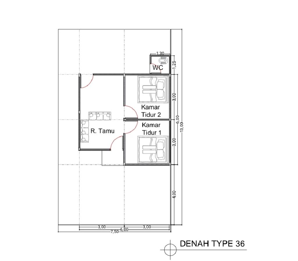 foto denah rumah tipe 36 perumahan PUTRA RIFAZHA