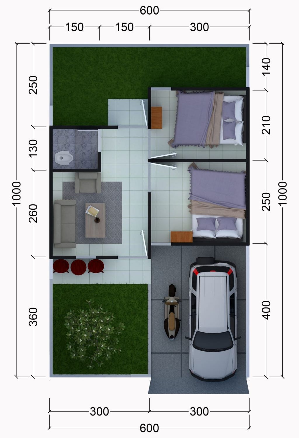 foto denah rumah tipe 27 perumahan ARGYA 2