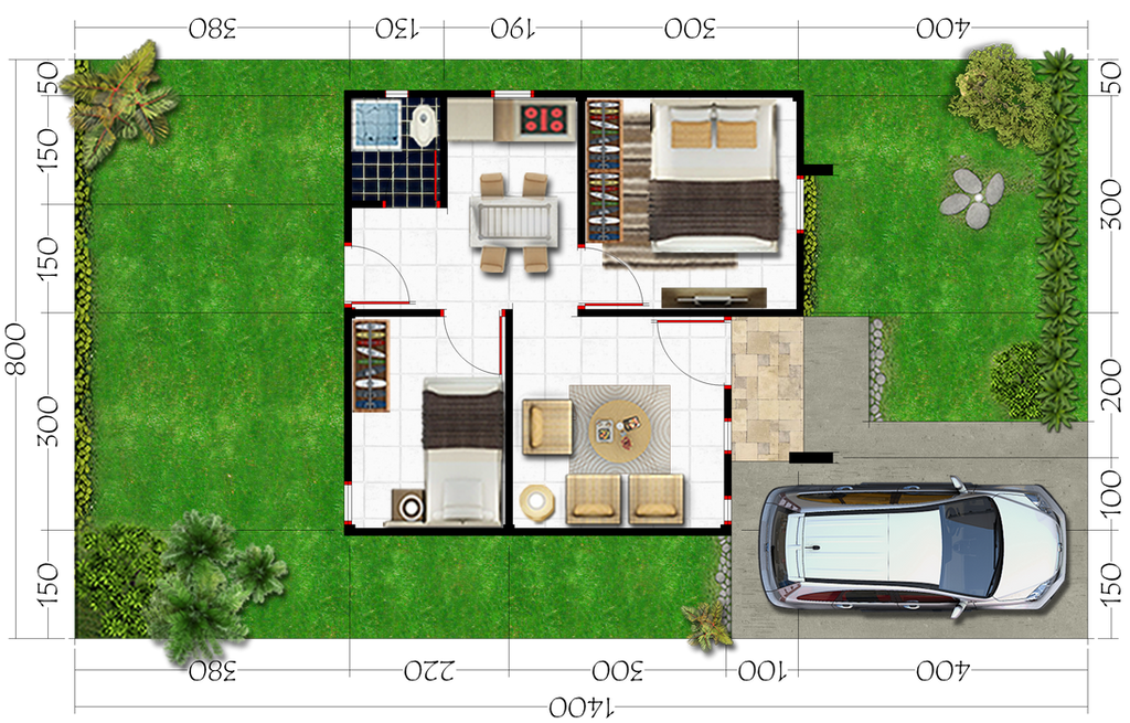 foto denah rumah tipe 36 (2023) perumahan Galaxy Residence