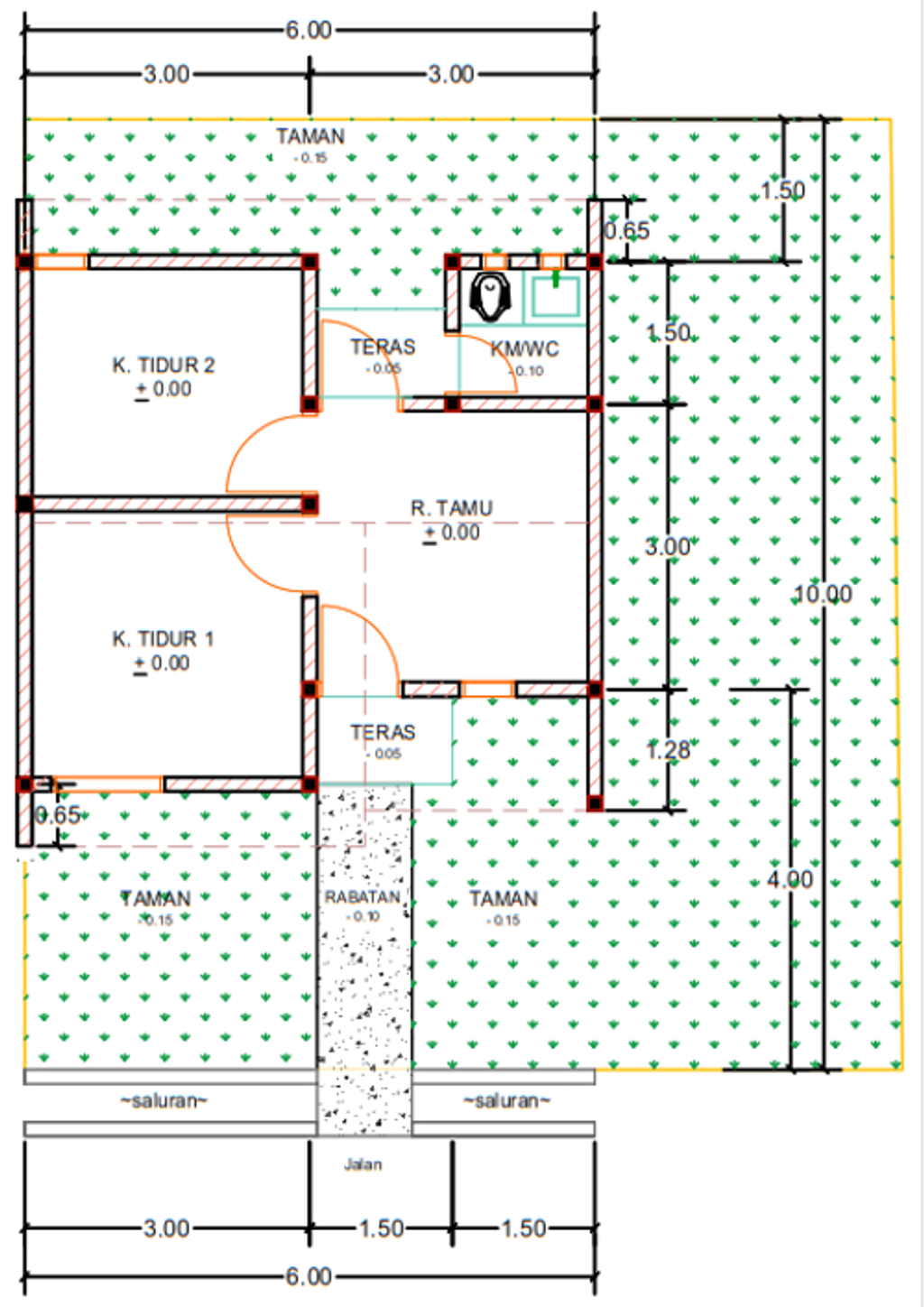 foto denah rumah tipe E10-1 New perumahan Kepuren Residence (Kepuren)