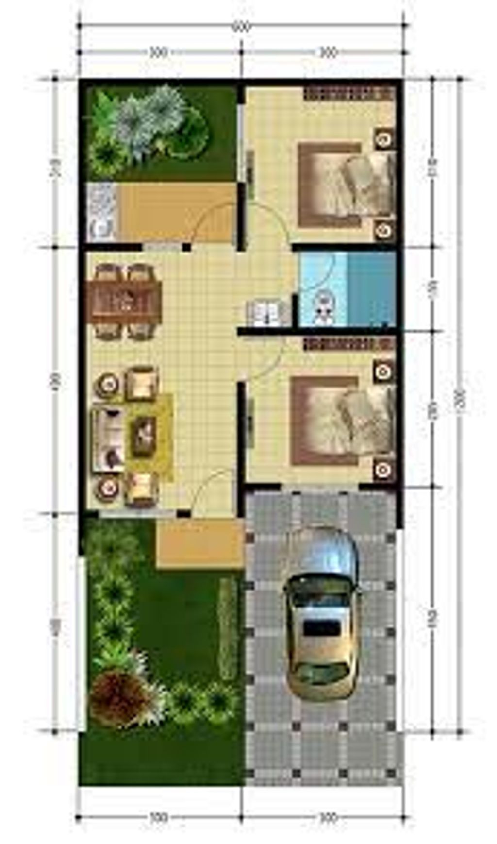 foto denah rumah tipe 36 perumahan PERUMAHAN PATTALLASANG CITY RESIDENCE
