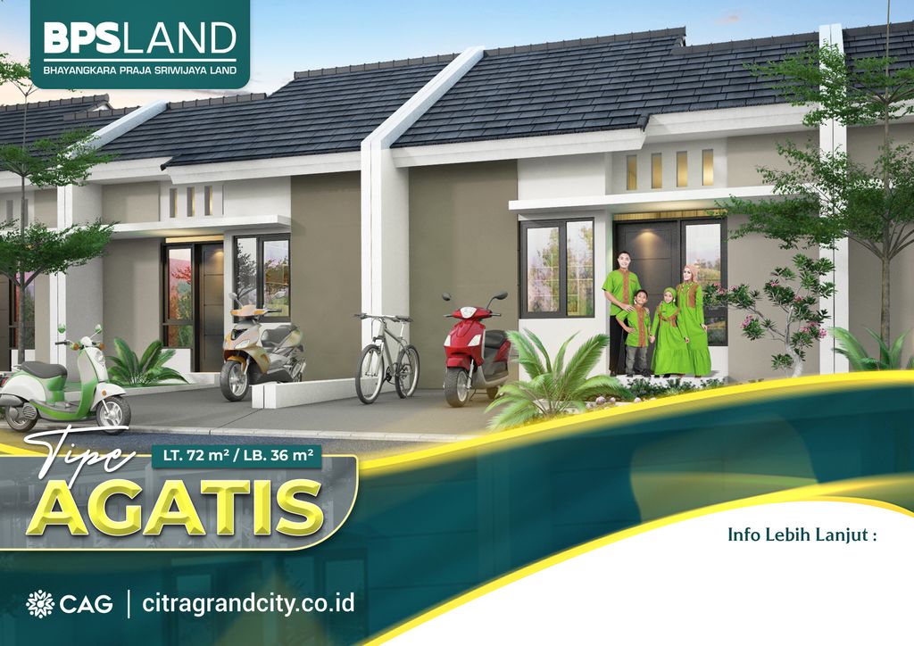 foto tampak rumah tipe AGATIS perumahan BPS LAND