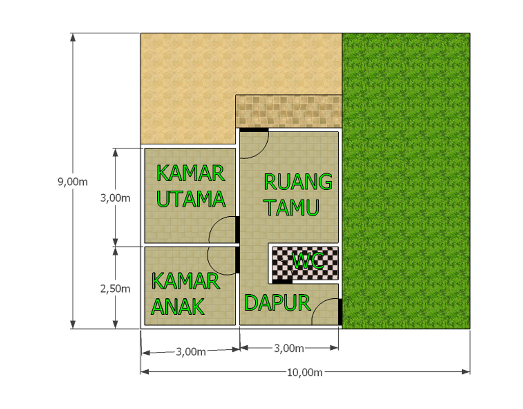 foto denah rumah tipe 36/90 perumahan GRIYA MIFEL SWAKARSA