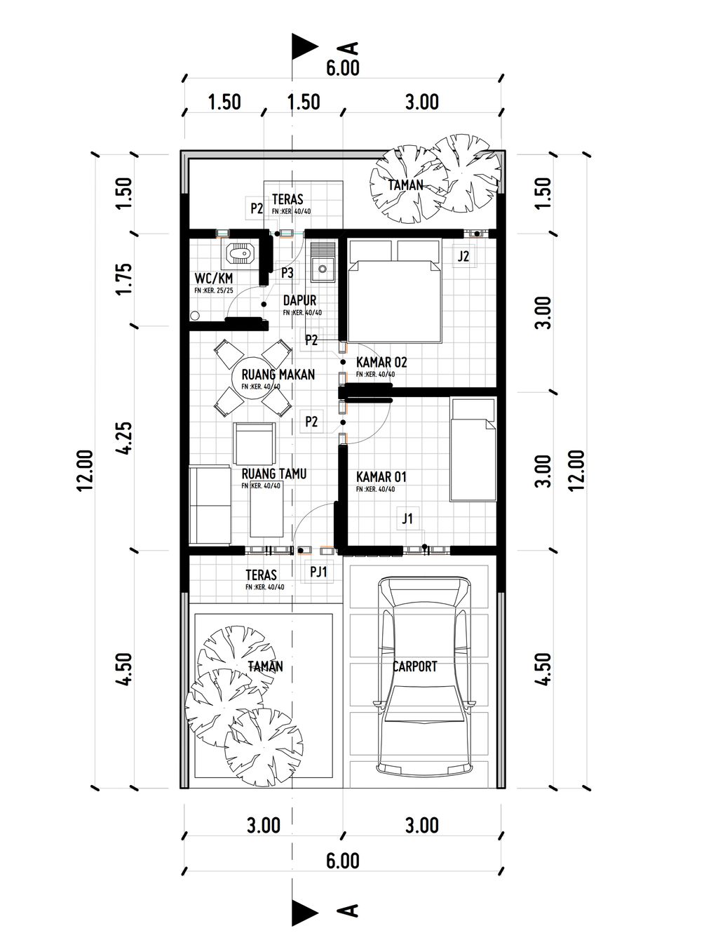 foto denah rumah tipe 36 perumahan SIMPONI RESIDENCE II