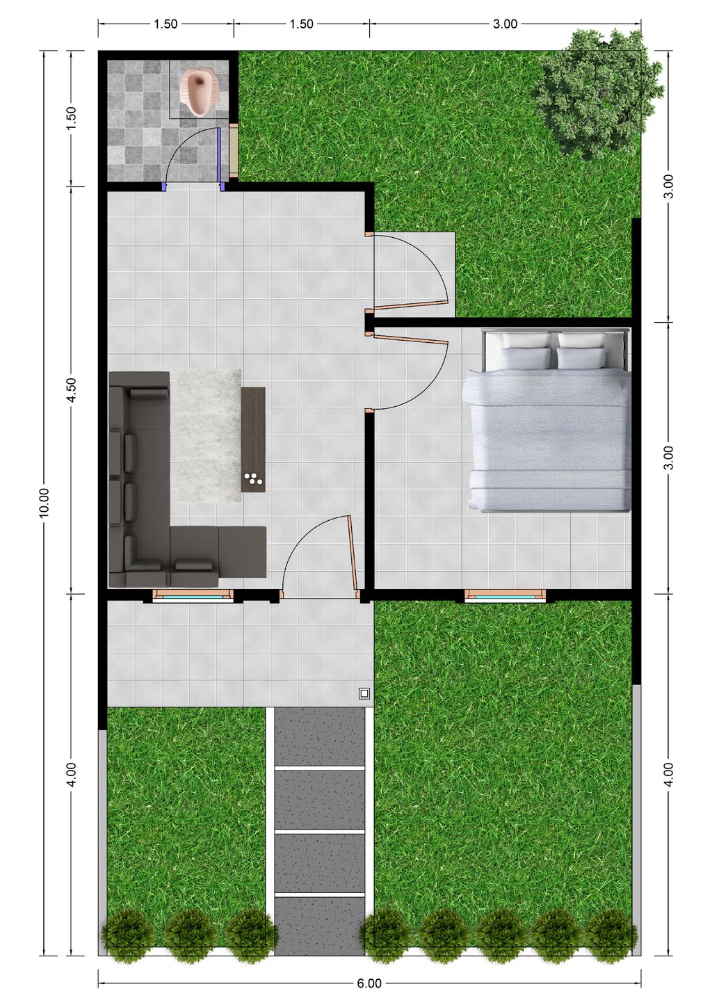 foto denah rumah tipe 27/60 perumahan Perumahan Galaxy Prima Residence Tahap 2