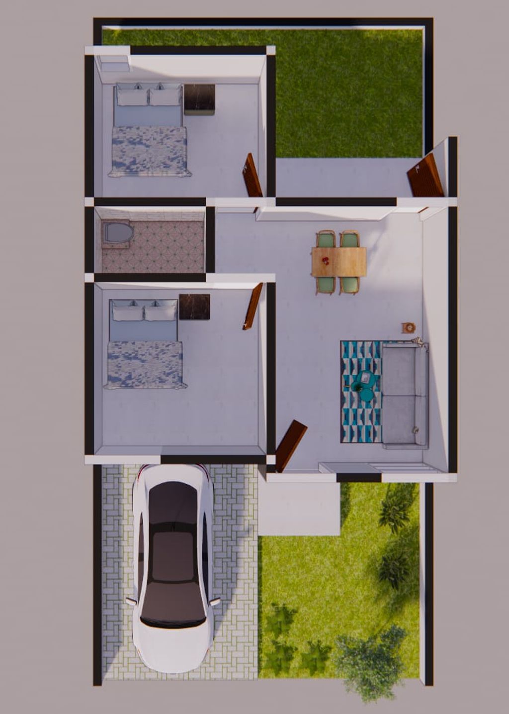 foto denah rumah tipe 36 perumahan MULIA RESIDENCE 4 TAHAP V