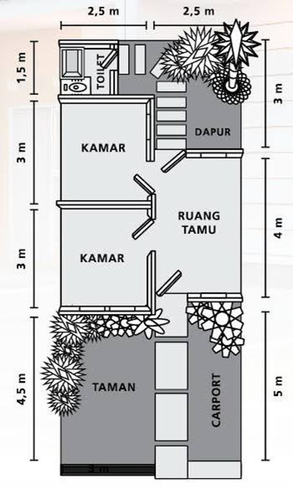 foto denah rumah tipe 29/60 perumahan PURI KASABLANKA TAHAP 3