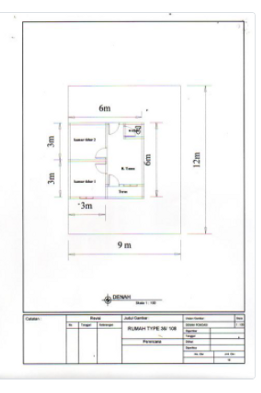 foto denah rumah tipe 36 perumahan NARAYA RESIDENCE 2
