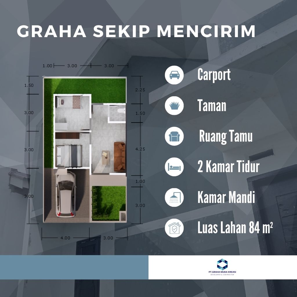 foto denah rumah tipe Subsidi perumahan GRAHA SEKIP MENCIRIM II