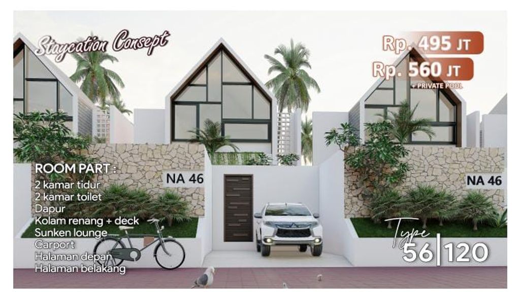 foto tampak rumah tipe 56/120 perumahan NATA ALAM MAVILLA 2
