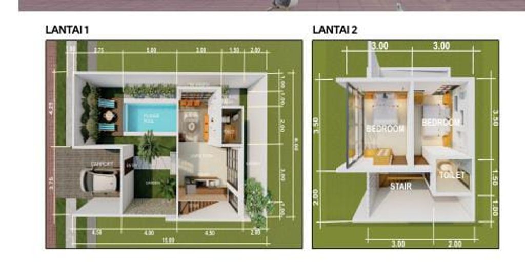 foto denah rumah tipe 56/120 perumahan NATA ALAM MAVILLA 2