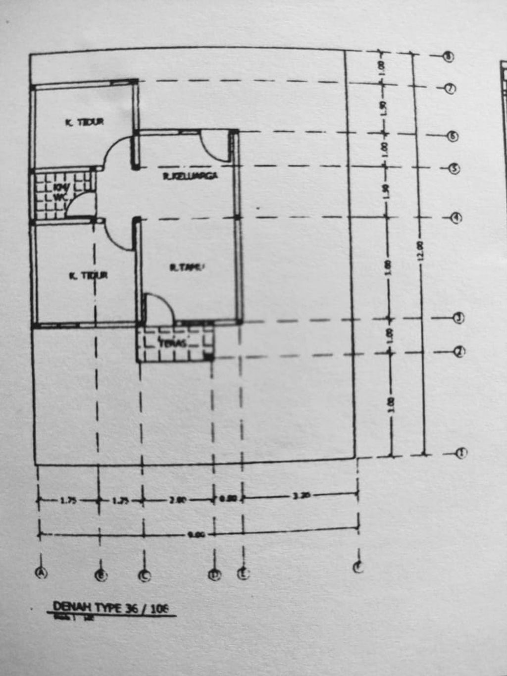 foto denah rumah tipe 36 perumahan Sapta graha