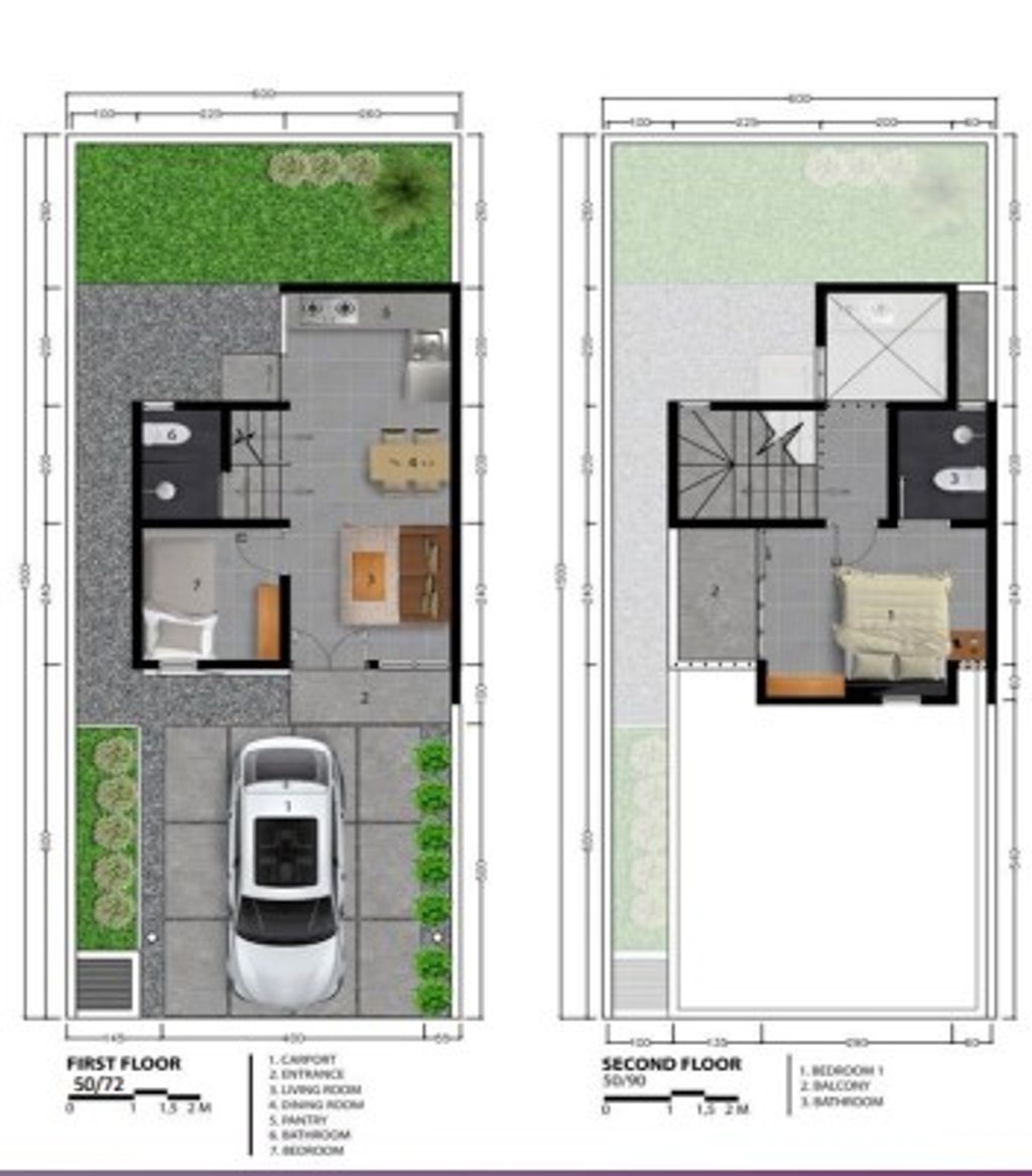 foto denah rumah tipe 50/72 perumahan AGRANIA RESIDENCE