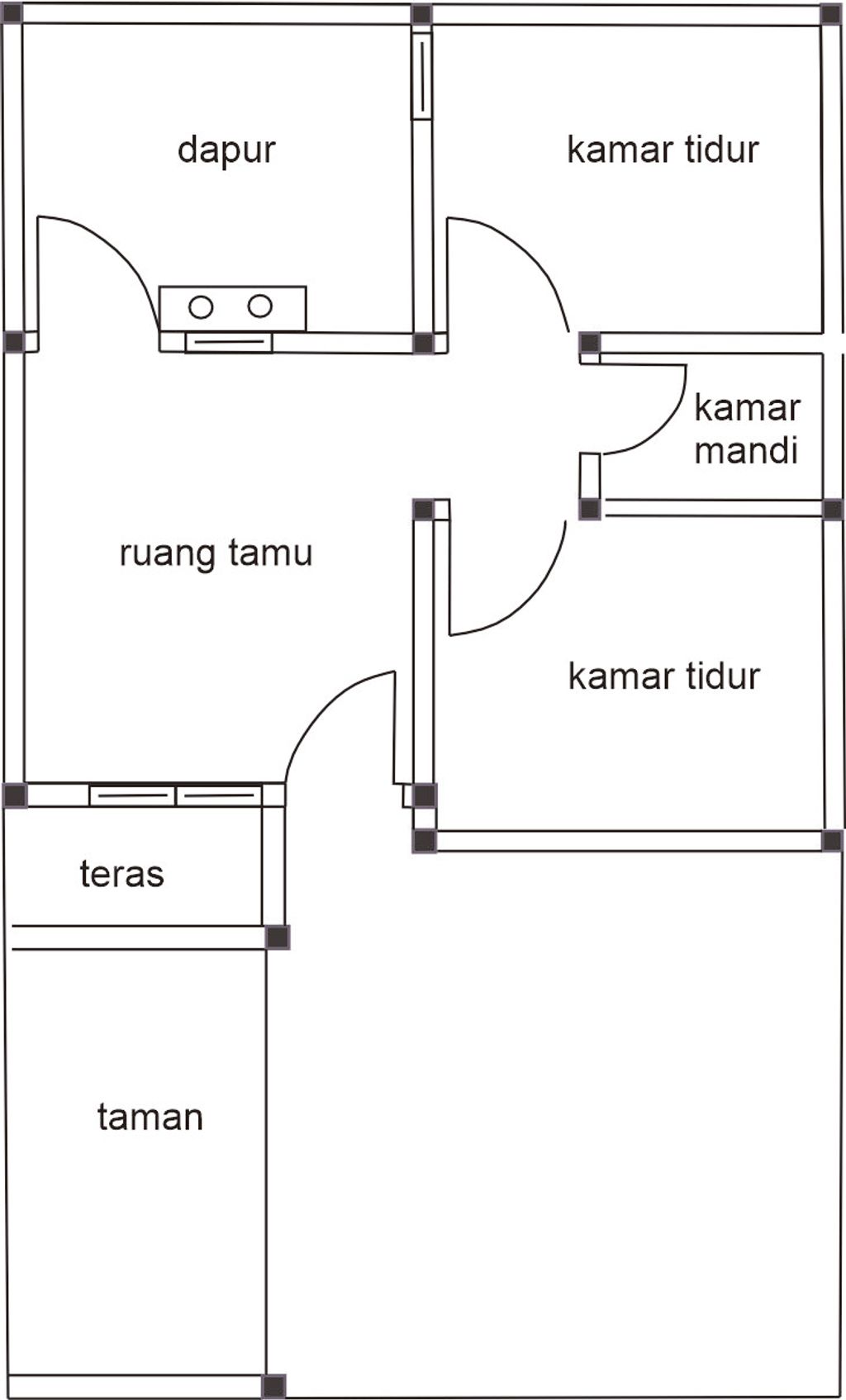 foto denah rumah tipe Tentrem perumahan GRIYA TENTREM ASRI