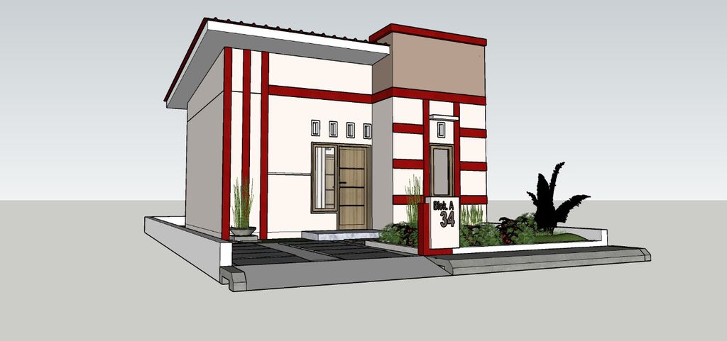 foto tampak rumah tipe 36 perumahan Grand Adhea City 2