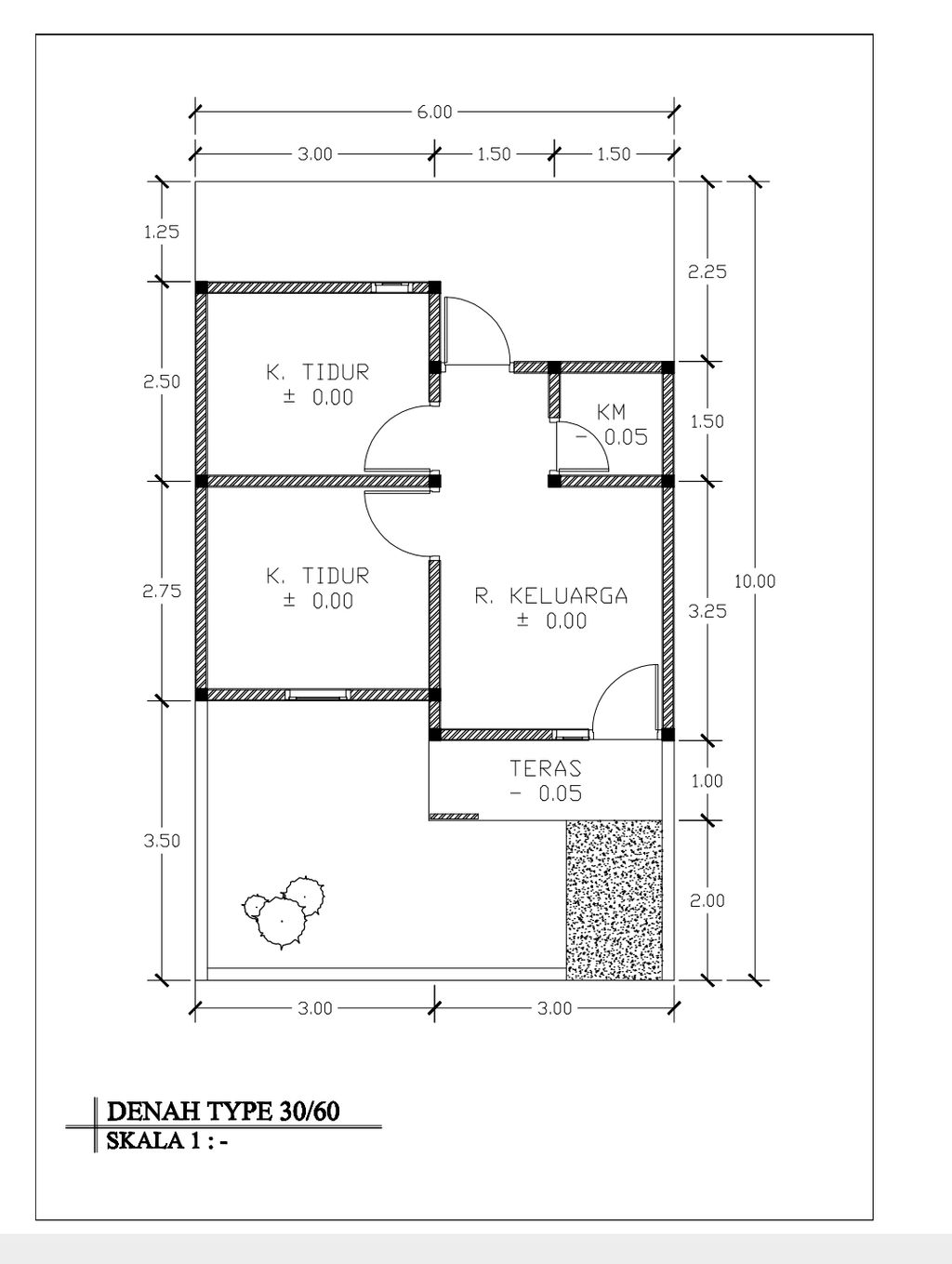 foto denah rumah tipe 30/60 perumahan Cempereng Pratama Residence