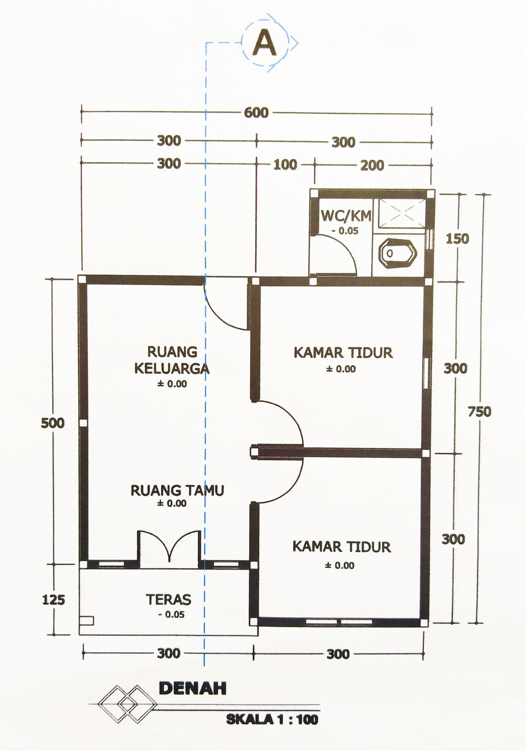 foto denah rumah tipe 36 perumahan Pondok Indah 2 Jaar