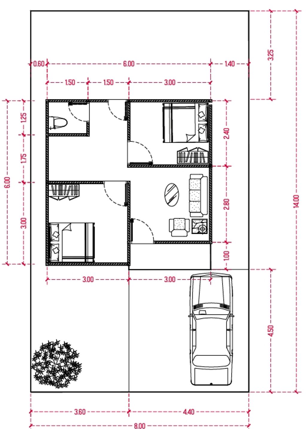 foto denah rumah tipe 36 perumahan HAFIZ RESIDENCE 2