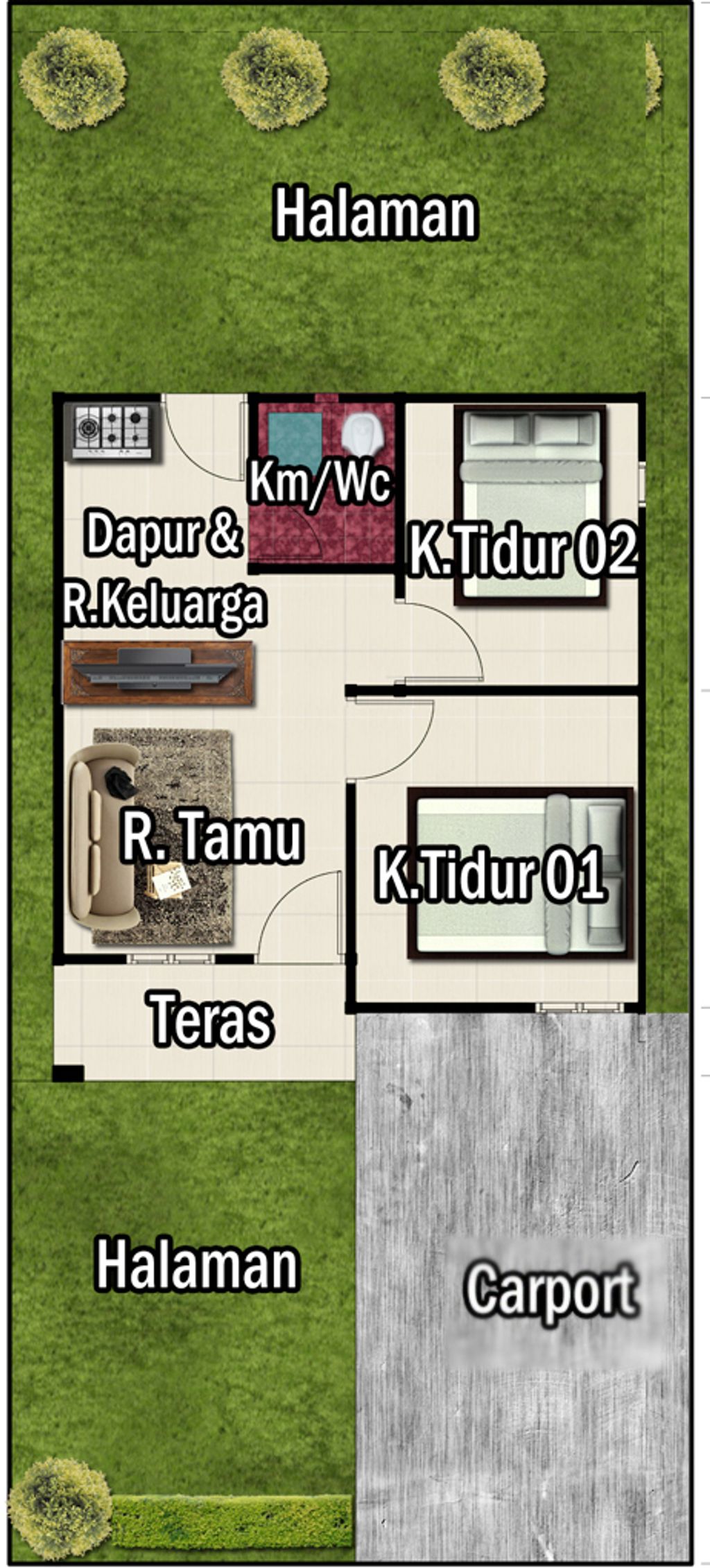 foto denah rumah tipe 36 perumahan TAMAN MEKAR INDAH TAHAP 6