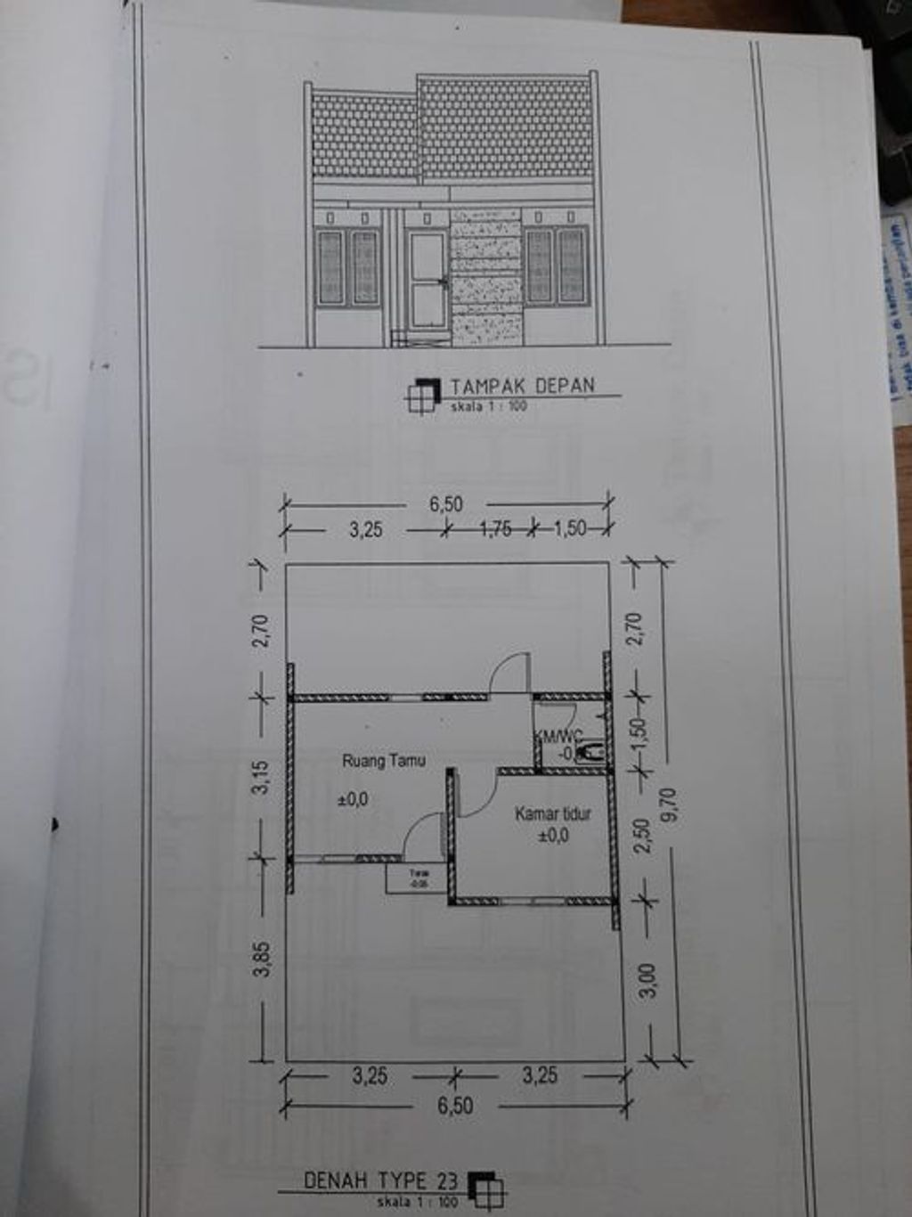 foto denah rumah tipe 23 perumahan Griya Kedawung Lestari