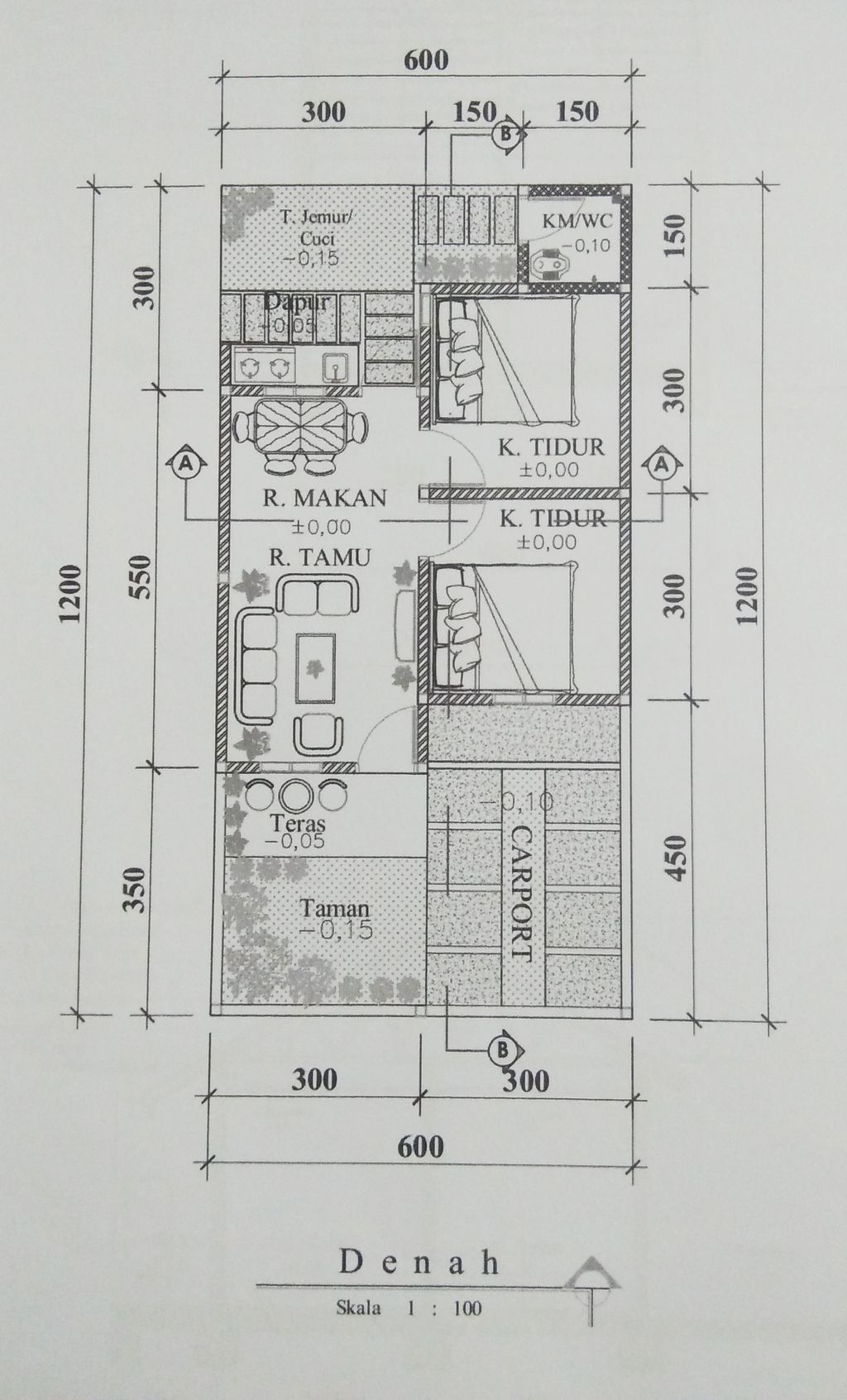 foto denah rumah tipe I_109 perumahan PLAMBOYAN RESIDENCE TAHAP II
