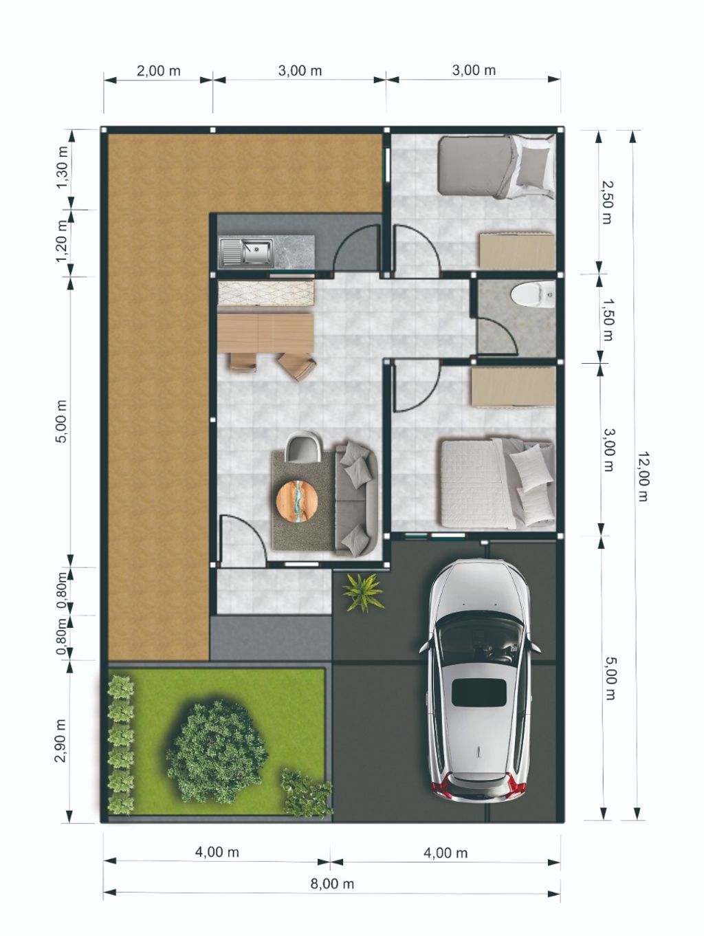 foto denah rumah tipe 36 perumahan ZAM - ZAM RESIDENCE