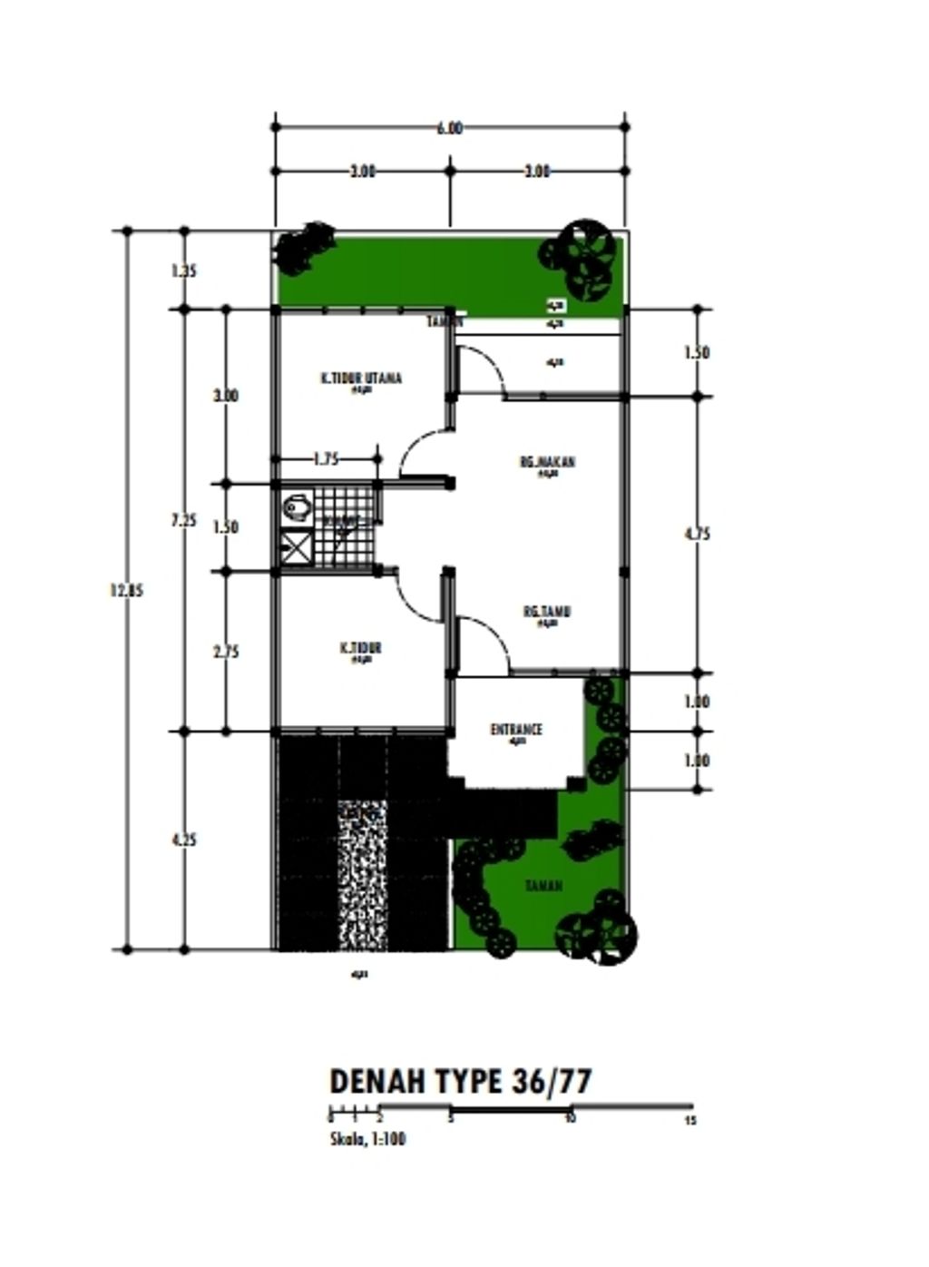 foto denah rumah tipe 36/PMK77/150/2023 perumahan GRAND TAPIAN RESIDENCE 2