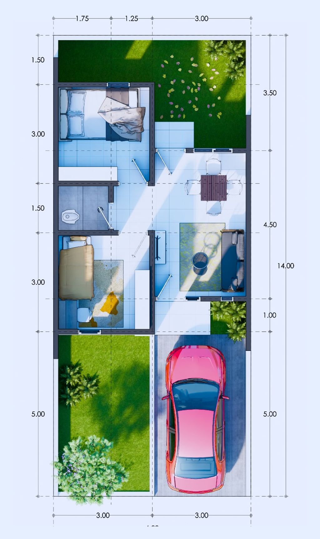 foto denah rumah tipe 36/84 perumahan ROYAL GREEN LAND TAHAP 2