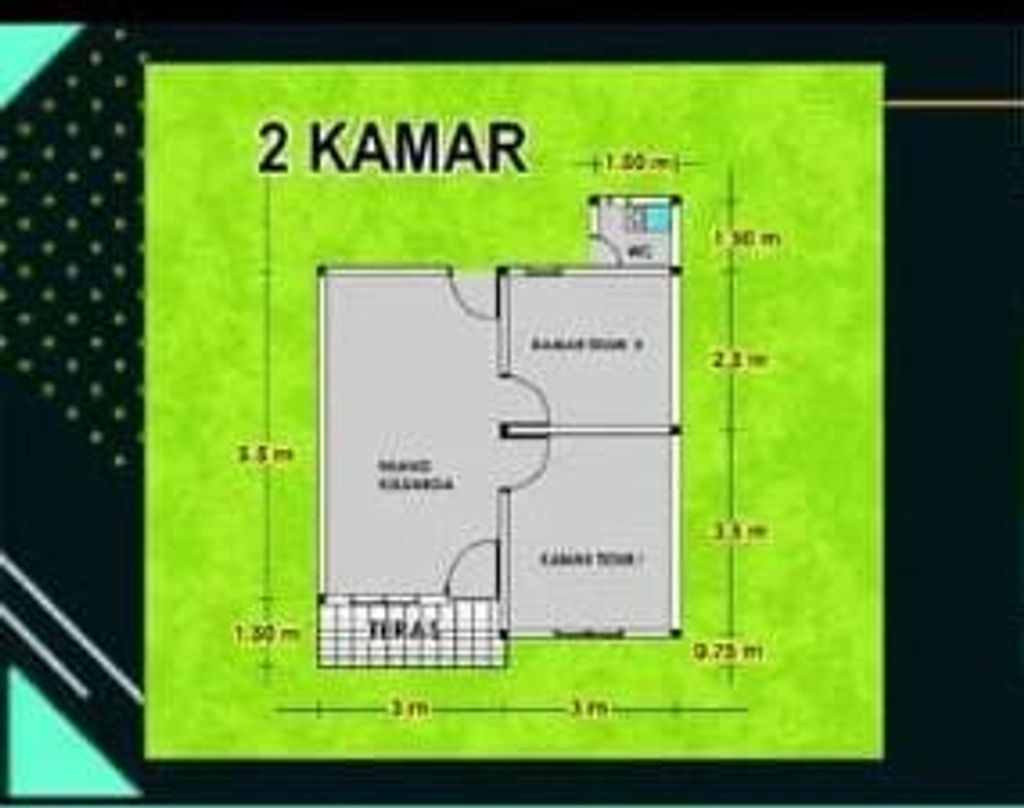foto denah rumah tipe RSH 36 perumahan Ratu ResidenCe