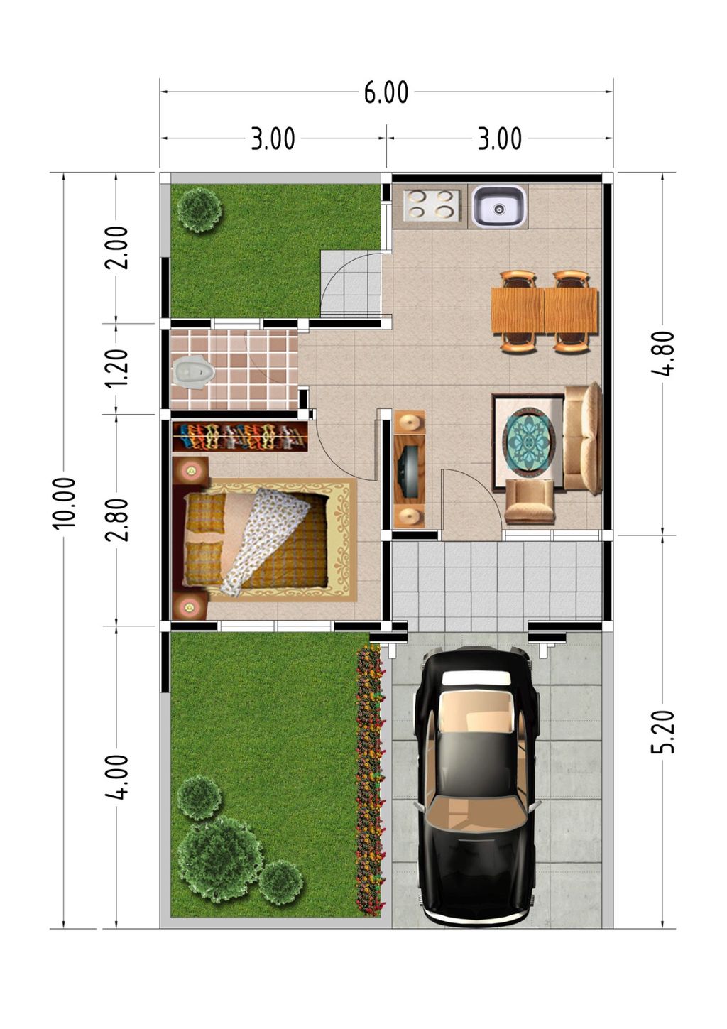 foto denah rumah tipe 30 perumahan JAZEERA CIKARANG RESIDENCE