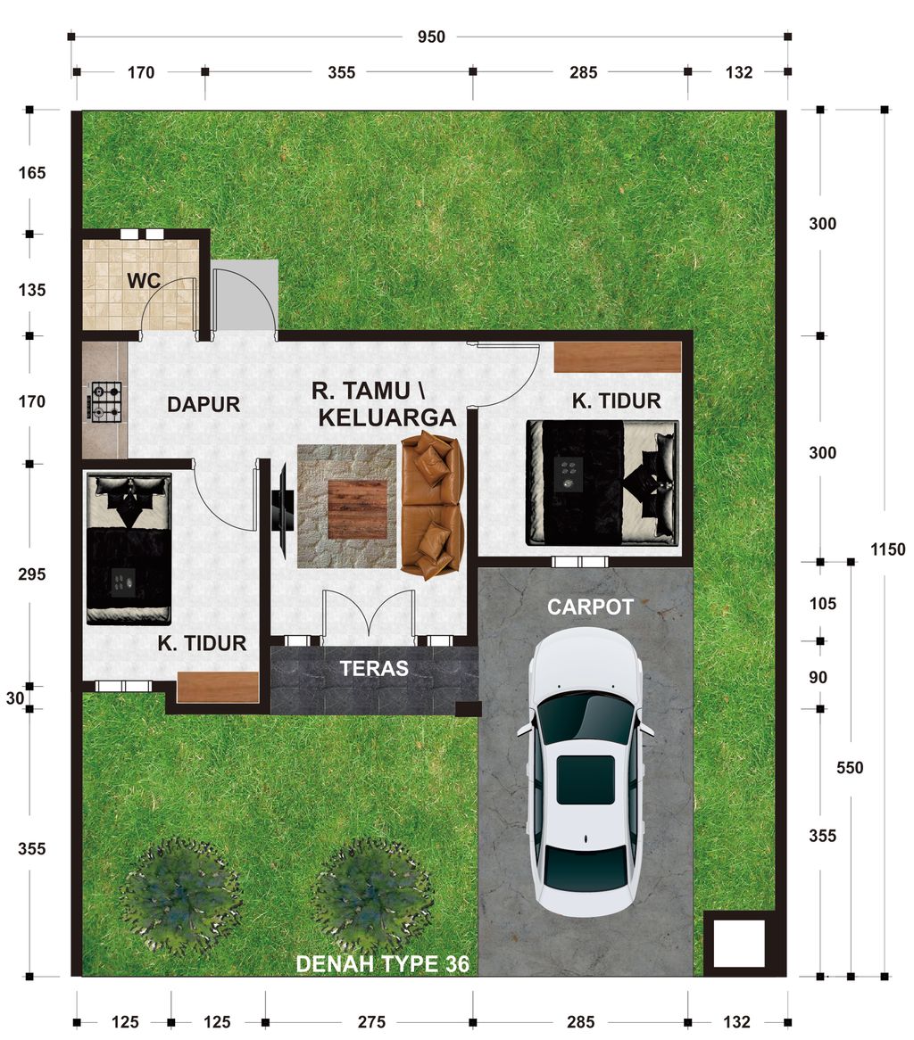 foto denah rumah tipe 36 perumahan DEVINDO RAYA RESIDENCE 7
